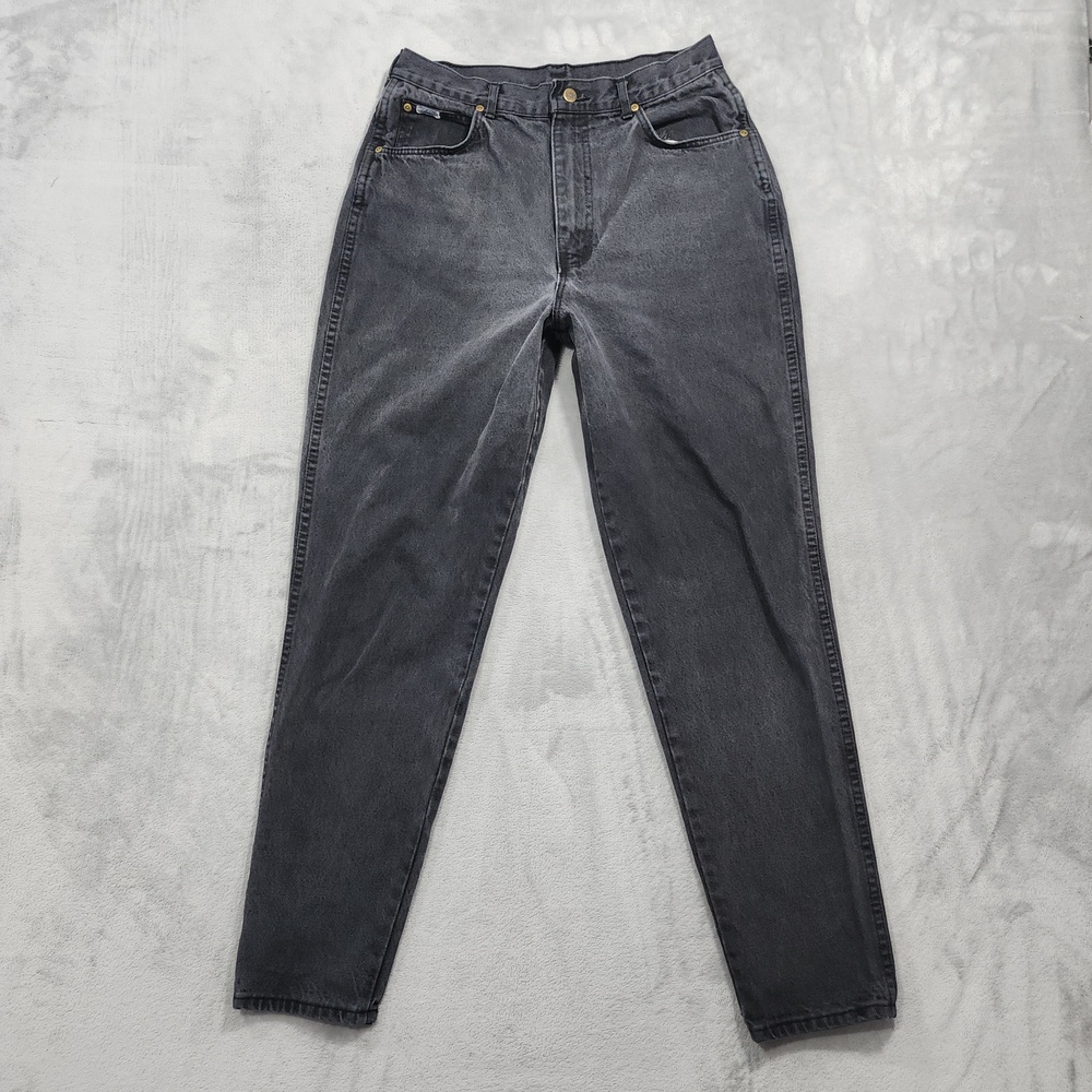 Vintage CHIC Jeans Womens 29 Gray Charcoal Wash High Rise Relaxed Tapered Denim
